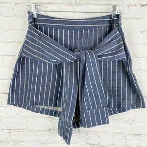 Socialite Sleeve Tie Blue White Striped Shorts